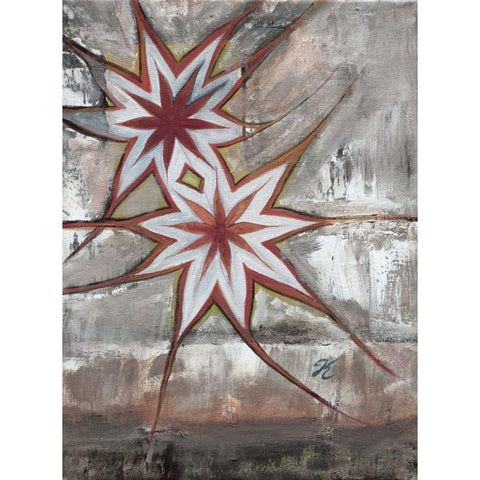 Star II Black Modern Wood Framed Art Print with Double Matting by Peters, Kristel