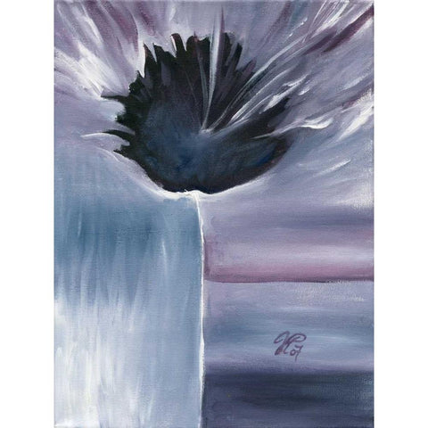 Purple bleu IV White Modern Wood Framed Art Print by Peters, Kristel