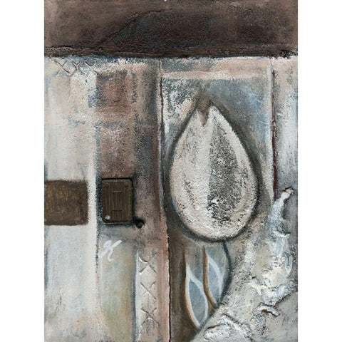 Tulipo Brown II Black Modern Wood Framed Art Print with Double Matting by Peters, Kristel