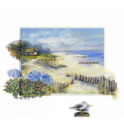 Ostseekuste I Black Modern Wood Framed Art Print with Double Matting by Schottler, Katharina