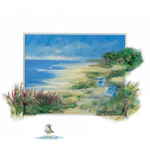 Ostseekuste II Black Modern Wood Framed Art Print by Schottler, Katharina