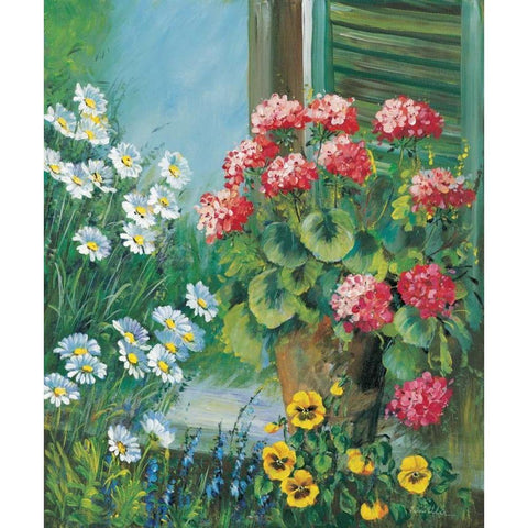 Flowers at your window Black Modern Wood Framed Art Print by Schottler, Katharina