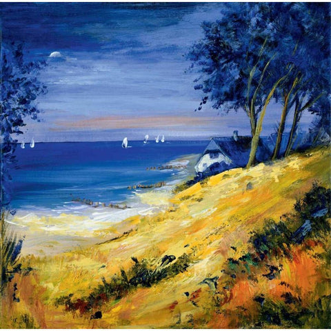 The sea and home Black Modern Wood Framed Art Print by Schottler, Katharina