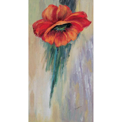 Red poppy I White Modern Wood Framed Art Print by Schottler, Katharina