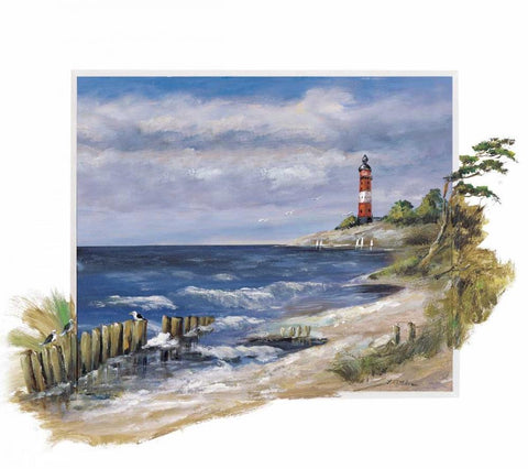 Stormy morning White Modern Wood Framed Art Print with Double Matting by Schottler, Katharina