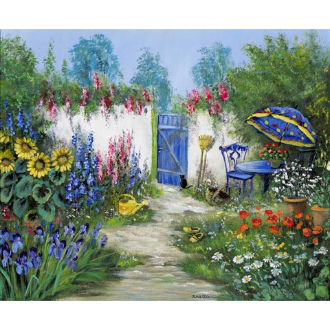 Sparkling backyard Gold Ornate Wood Framed Art Print with Double Matting by Schottler, Katharina