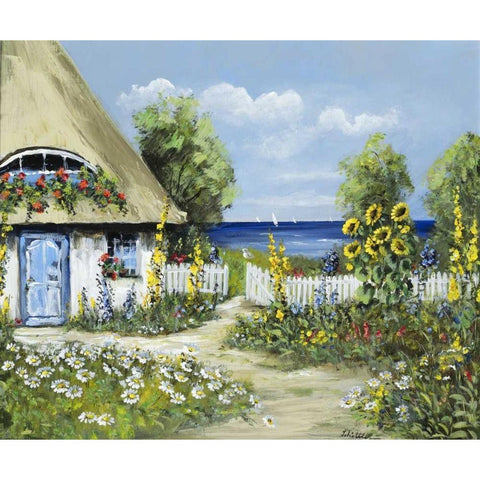 Welcome at our place Black Modern Wood Framed Art Print with Double Matting by Schottler, Katharina