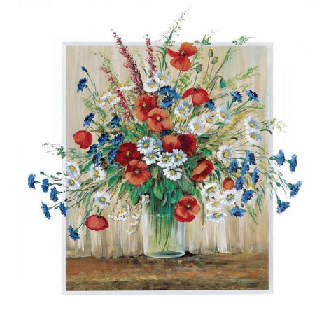 A vase with poppies Black Modern Wood Framed Art Print with Double Matting by Schottler, Katharina