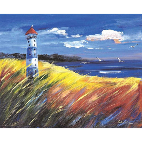 Lighthouse I Black Modern Wood Framed Art Print by Schottler, Katharina