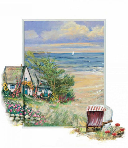 Near the sea Black Ornate Wood Framed Art Print with Double Matting by Schottler, Katharina