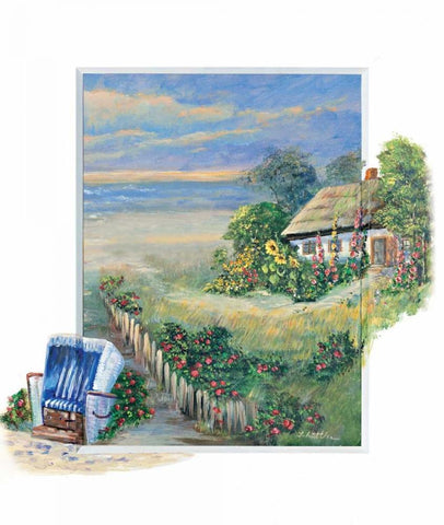 Path to the beach White Modern Wood Framed Art Print with Double Matting by Schottler, Katharina