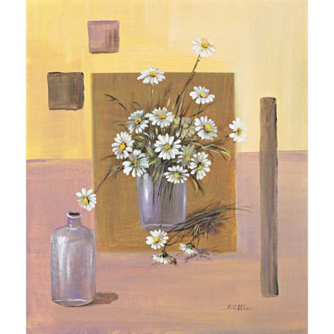 Say it with flowers II Black Modern Wood Framed Art Print with Double Matting by Schottler, Katharina