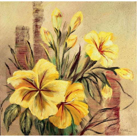 Yellow creation II White Modern Wood Framed Art Print by Schottler, Katharina