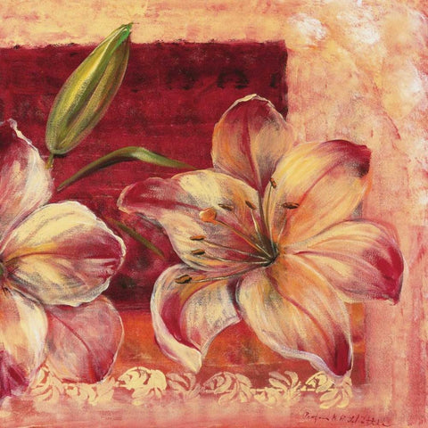 Classic Flower lV Gold Ornate Wood Framed Art Print with Double Matting by Schottler, Katharina