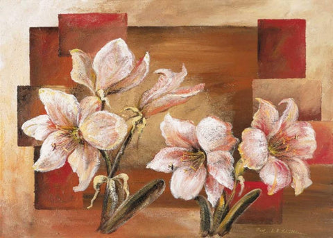 Mallorcas Garden White Modern Wood Framed Art Print with Double Matting by Schottler, Katharina