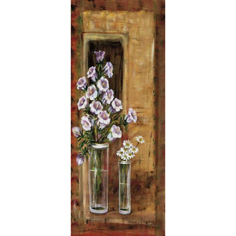 Botanical V Black Modern Wood Framed Art Print with Double Matting by Schottler, Katharina