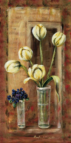 Botanical Vl White Modern Wood Framed Art Print with Double Matting by Schottler, Katharina