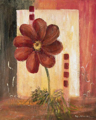 Flores Power ll White Modern Wood Framed Art Print with Double Matting by Schottler, Katharina