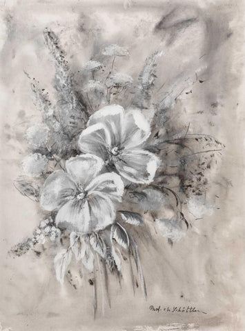 Greytone II White Modern Wood Framed Art Print with Double Matting by Schottler, Katharina