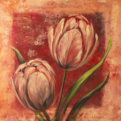 Imago II White Modern Wood Framed Art Print with Double Matting by Schottler, Katharina