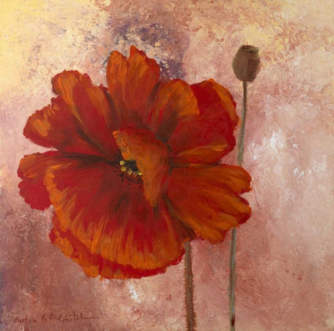 Red open  White Modern Wood Framed Art Print with Double Matting by Schottler, Katharina