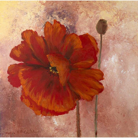 Red open  Gold Ornate Wood Framed Art Print with Double Matting by Schottler, Katharina