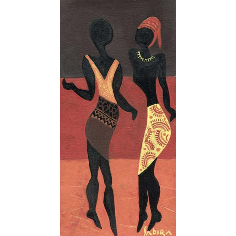 Afric figura I Gold Ornate Wood Framed Art Print with Double Matting by Manek, Sabira