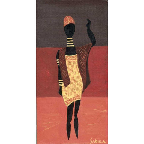 Afric figura II Black Modern Wood Framed Art Print with Double Matting by Manek, Sabira