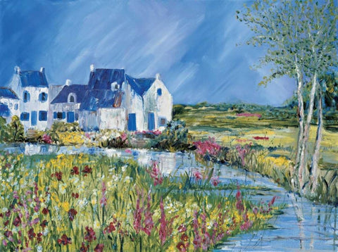 Lovely site I Black Ornate Wood Framed Art Print with Double Matting by Cruysberg, Marijke