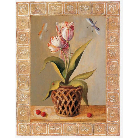 La Tulipe White Modern Wood Framed Art Print by du Ciel, Milieu