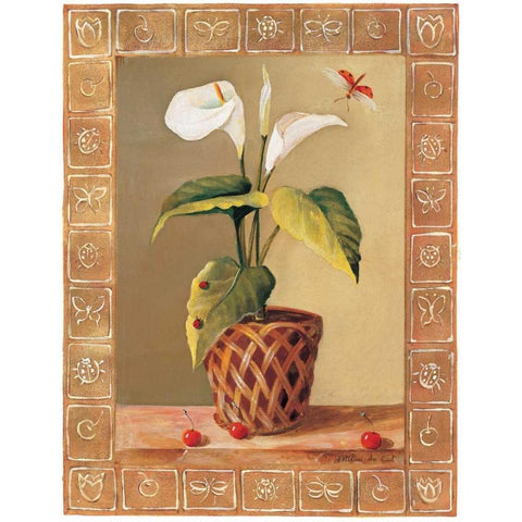 L Arum White Modern Wood Framed Art Print by du Ciel, Milieu