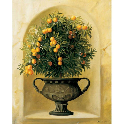 Oranges Gold Ornate Wood Framed Art Print with Double Matting by du Ciel, Milieu