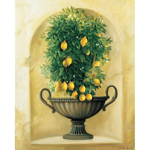 Citrons Black Modern Wood Framed Art Print by du Ciel, Milieu