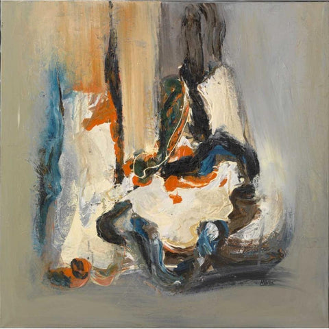 Movement II White Modern Wood Framed Art Print by van Engelshoven, Marie T