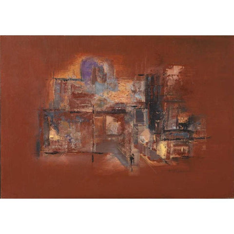 Brown up Black Modern Wood Framed Art Print with Double Matting by van Engelshoven, Marie T