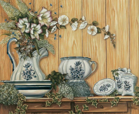 Setup Uno White Modern Wood Framed Art Print with Double Matting by Schutte, Michel