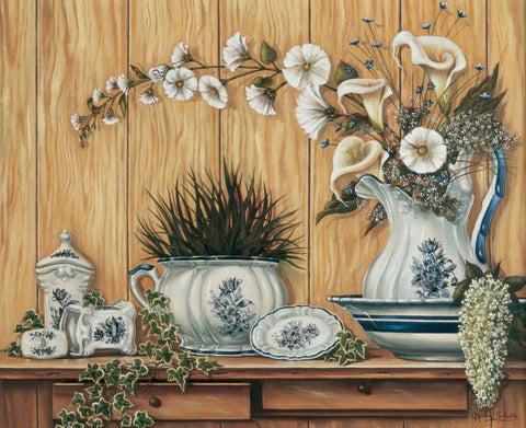 Setup Duo White Modern Wood Framed Art Print with Double Matting by Schutte, Michel