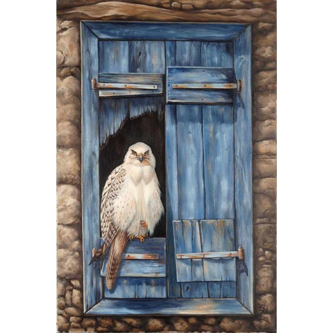 Look at me  Gold Ornate Wood Framed Art Print with Double Matting by Schutte, Michel