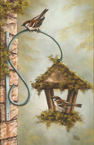 My House Black Ornate Wood Framed Art Print with Double Matting by Schutte, Michel