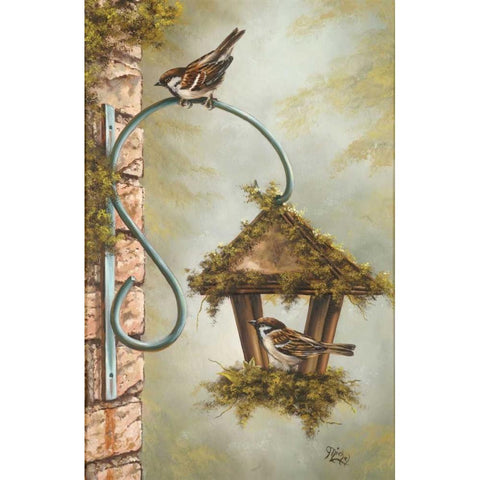 My House White Modern Wood Framed Art Print by Schutte, Michel