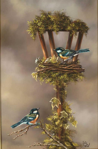 Our House Black Ornate Wood Framed Art Print with Double Matting by Schutte, Michel