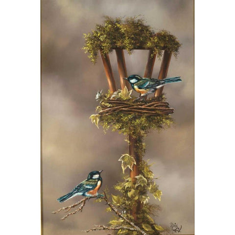 Our House Black Modern Wood Framed Art Print with Double Matting by Schutte, Michel