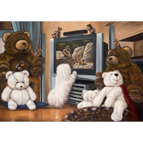 Friends playing Black Modern Wood Framed Art Print by Schutte, Michel