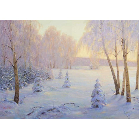 Winter I Gold Ornate Wood Framed Art Print with Double Matting by Arndt, Nicolaj