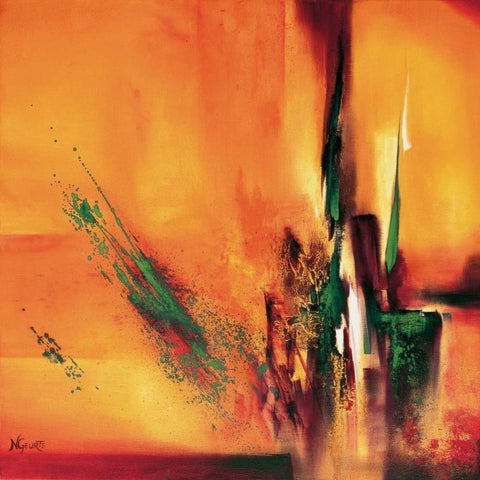 Abstract Impressions ll White Modern Wood Framed Art Print by Geurts, Nelly