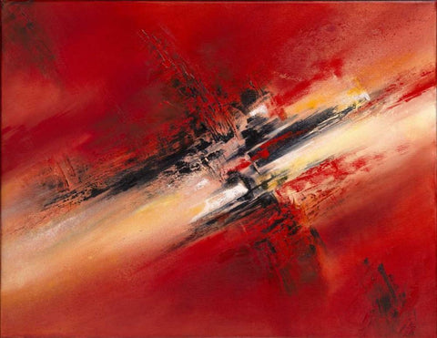 Abstraction II Black Ornate Wood Framed Art Print with Double Matting by Geurts, Nelly