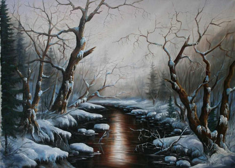 Ozidani Vesnie White Modern Wood Framed Art Print with Double Matting by Vlagyislav, Najgyonov