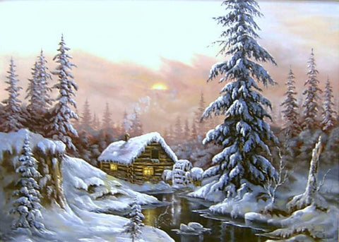 Nochy Rozdestva White Modern Wood Framed Art Print with Double Matting by Vlagyislav, Najgyonov