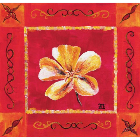 Retro Orange I Gold Ornate Wood Framed Art Print with Double Matting by van Aanholt, Pascalle