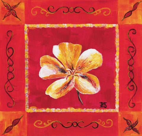 Retro Orange I White Modern Wood Framed Art Print with Double Matting by van Aanholt, Pascalle